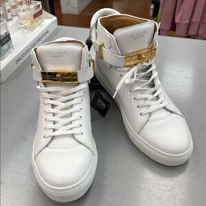 Buscemi White Sneakers with Gold Details 46
